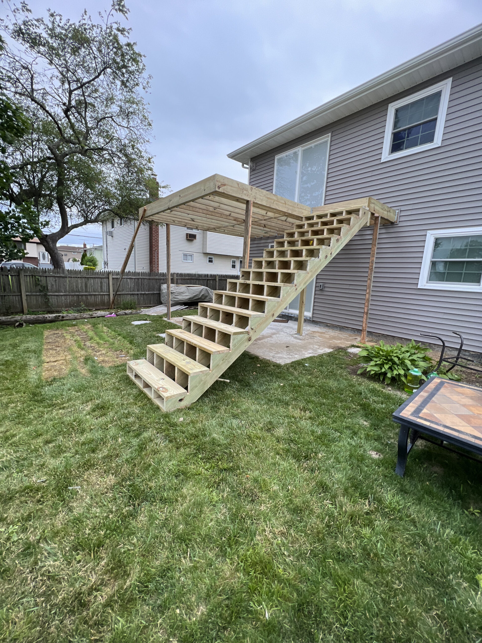Exterior deck construction