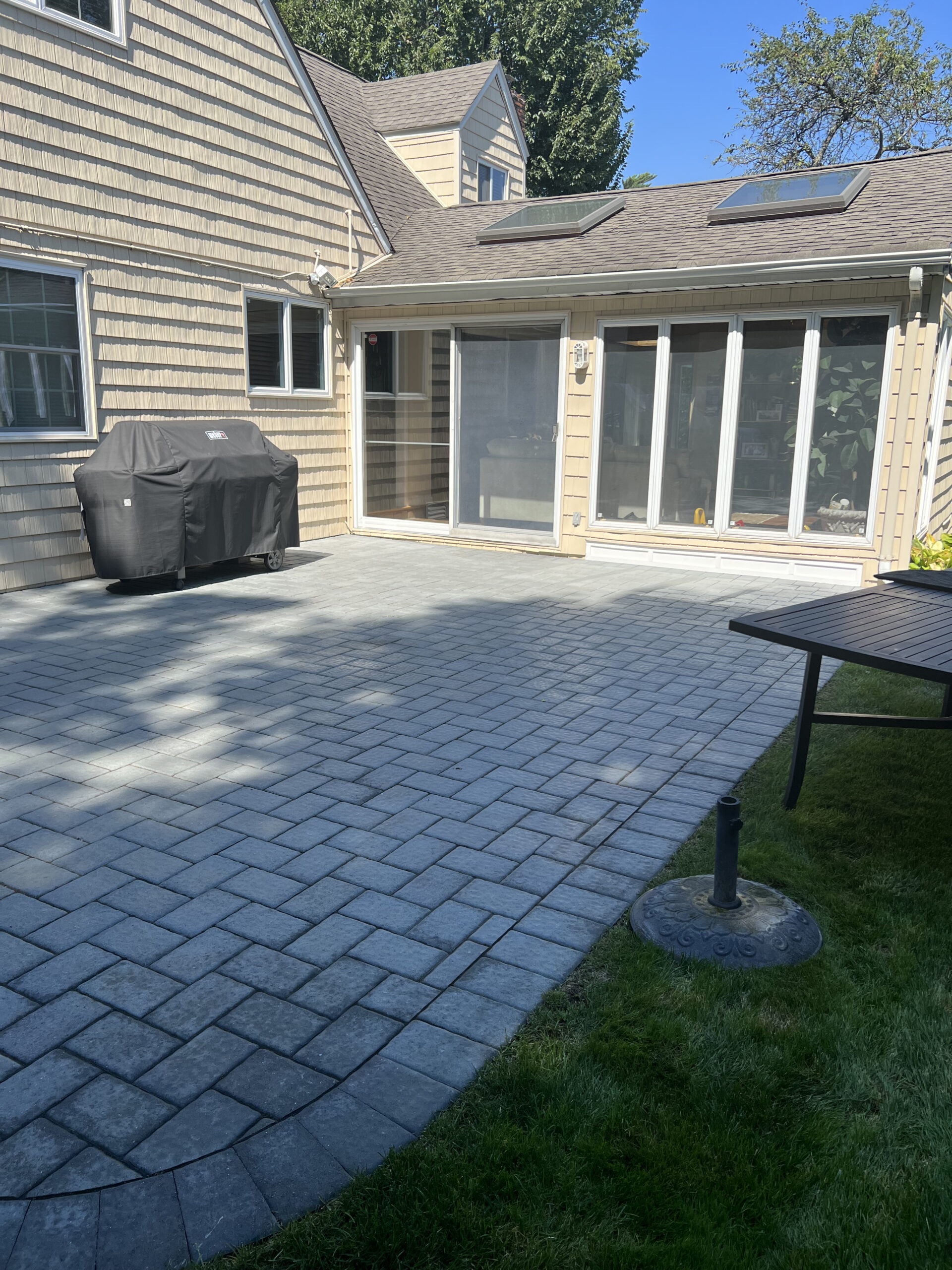 Patio paver installation — completed