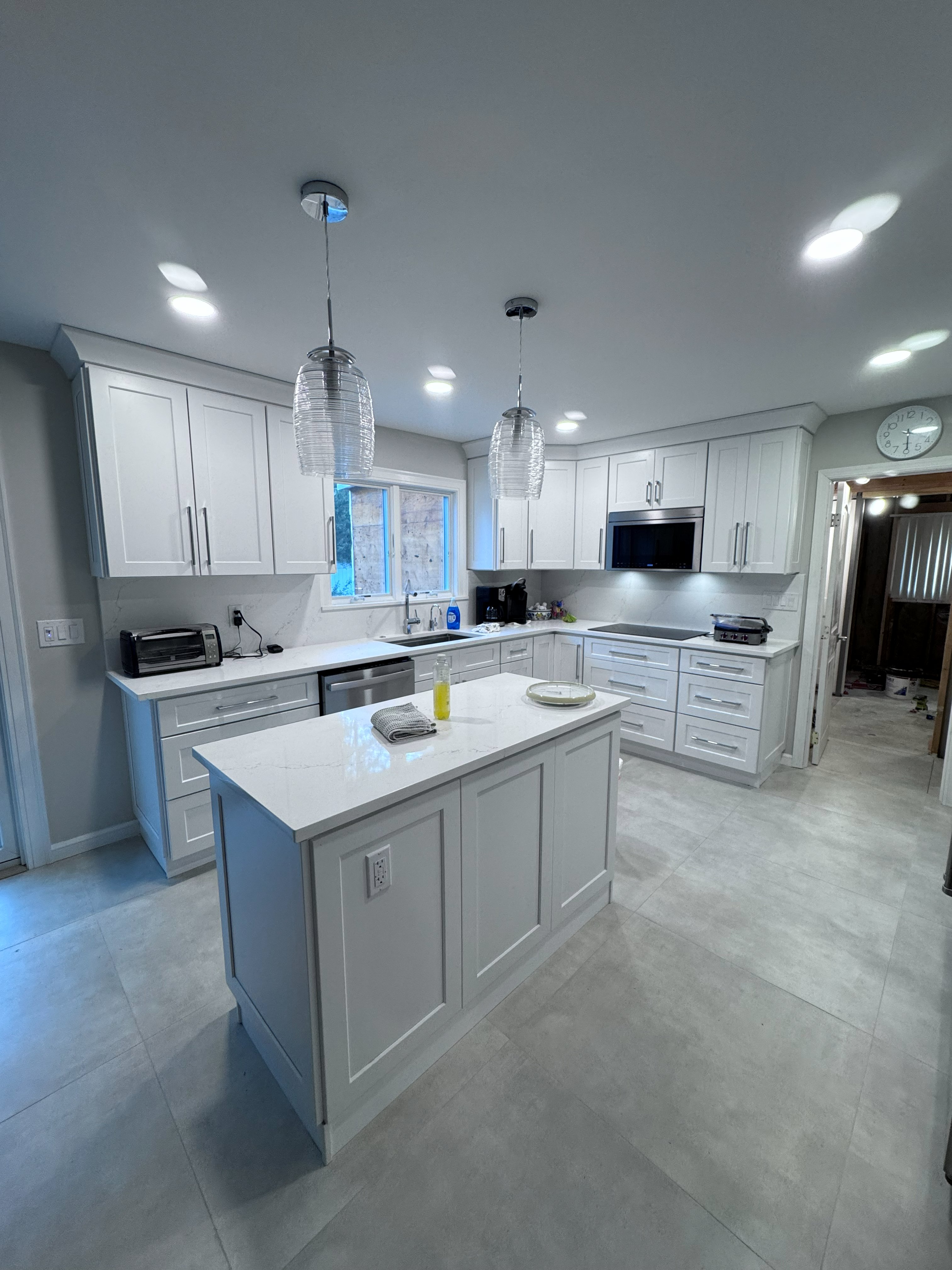 Kitchen remodel — white cabinets with island
