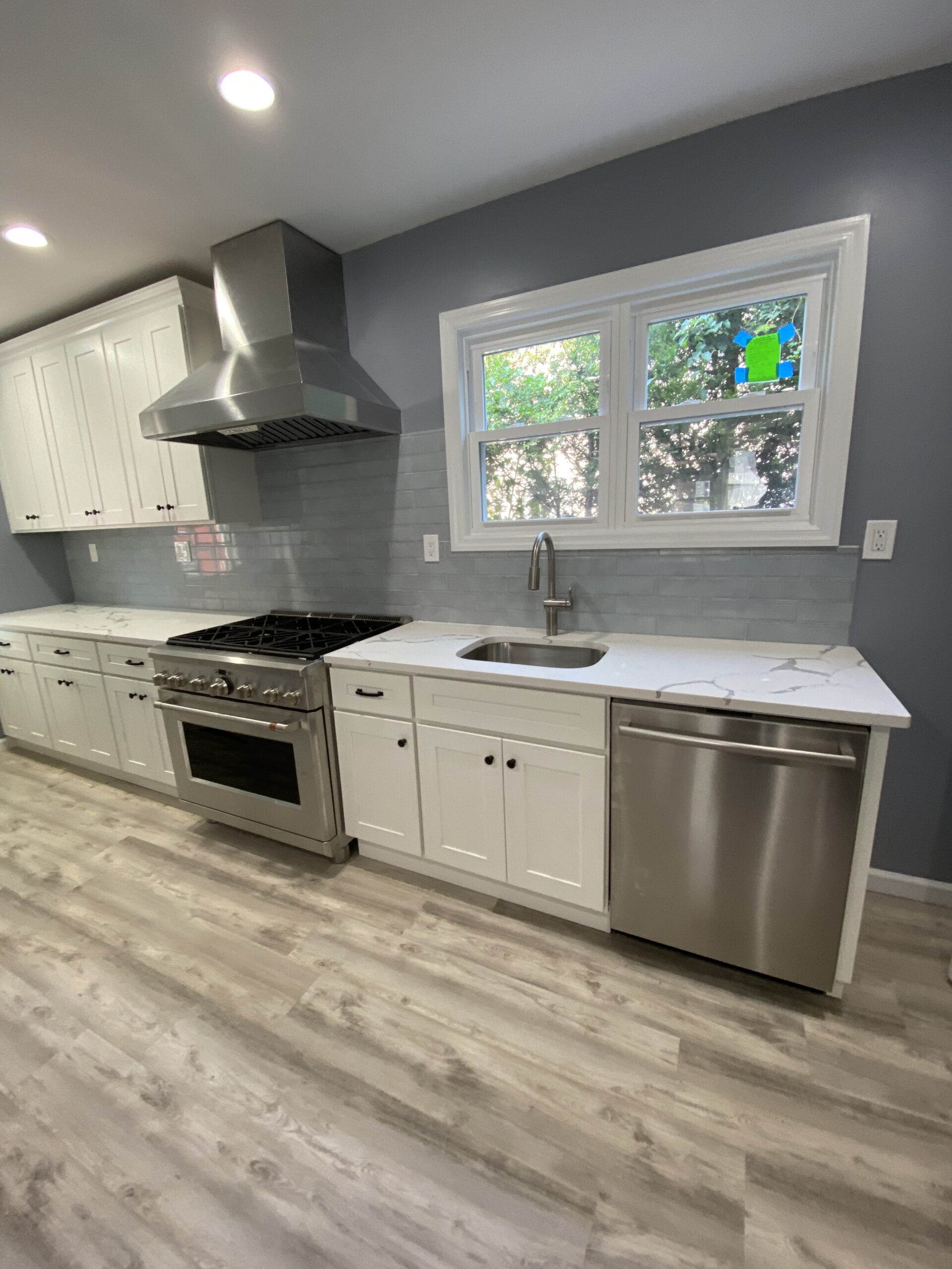 Kitchen remodel — gray and white cabinets